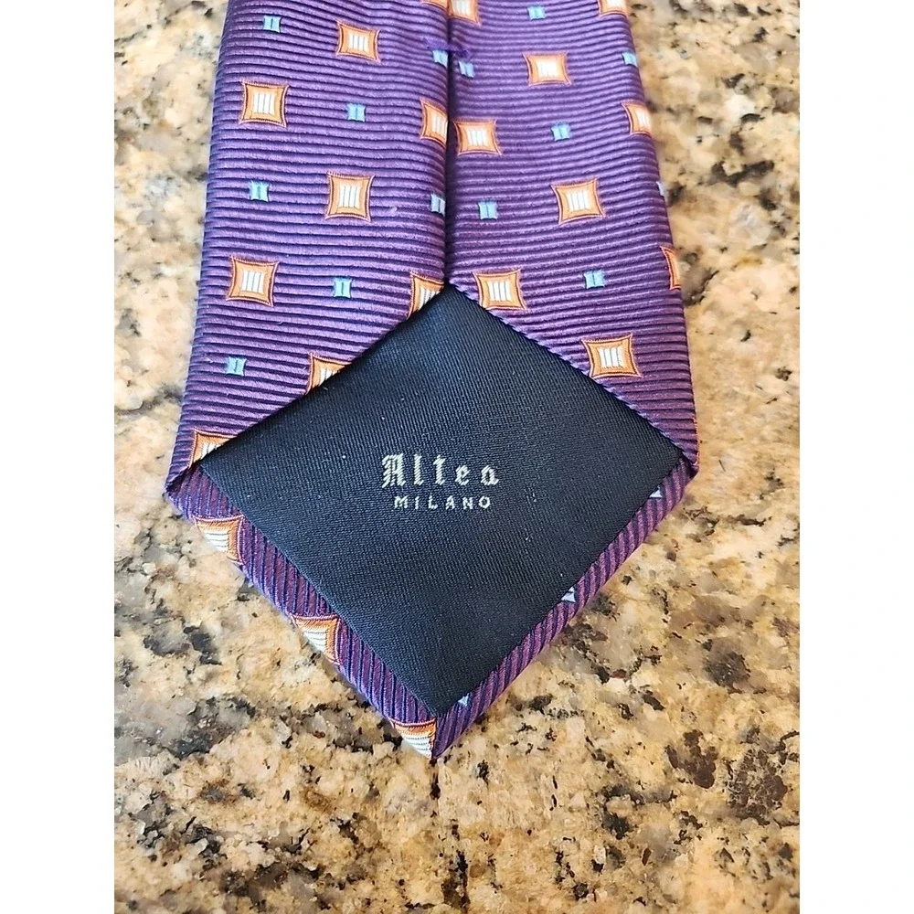 Altea Milano‎ Purple And Irange Tie, Great For Easter